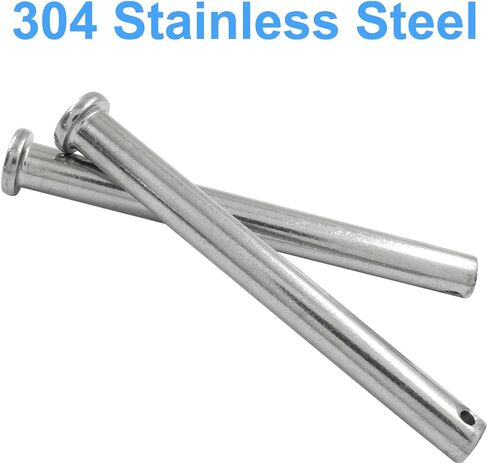 2Pcs Single Hole Clevis Pins M8 X 100mm Flat Head 304 Stainless Steel Clevis Pins for Metal Devices, Furniture Installation, DIY in Saudi Arabia