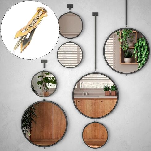 20pcs Self-Drilling Drywall Anchors with Screw, Zinc Plated Steel Drywall Anchors and Screws Kit, Heavy Duty No Drill Dry Wall Expansion Screw for Hanging Frames Wall Lamps Curtains- Gold in Saudi Arabia