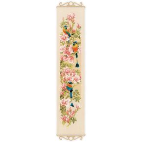 RIOLIS - Tropical Bird 1905, Floral Cross Stitch Kits 7.5"X35.5", Cross Stitch Kits for Beginners & Advanced, Crossstitching Kits Adult, Counted Stitching Kits, Flowers Embroidery Kit