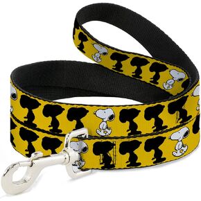 الفول السوداني العالمي LLC Pet Leash ، مقود الكلب ، الفول السوداني Snoopy المشي صورة ظلية وضعت صفراء أسود أبيض ، طولها 6 أقدام 1.0 بوصة