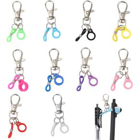 10pcs Badge Pen Holder, Coloured Pen Clips Pen Holder Badge Reel Clips Badge Reel Accessories Pen Holder Clip Retractable Pen Holder for Nurses Pen Holder for Lanyard