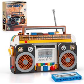 Retro Radio Classic Series Building Blocks Set, Collectible Vintage Music Player Display Mini Model Kit, Creative Gift Toys for Adults Kids 8+ (554 Pieces)