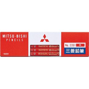 Mitsubishi Pencil K2351 2351 أقلام الرصاص الملونة ، فيرميليون ، 1 دزينة
