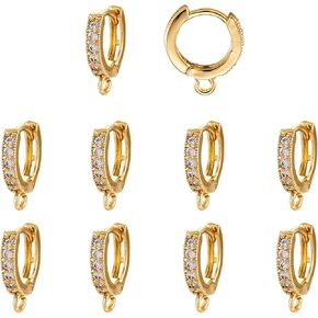 Beadthoven 12pcs 6 Styles Huggie Hoop arring with oops Golden Zirconia Zirconia Hoop Hop Hourdings everback ariors stud edring inring for women gifts monder make diy crafts crafts