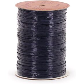 Berwick Offray Dark Navy Blue Pearlized Raffia Ribbon, 1/4'' Wide, 100 Yards, 7MM