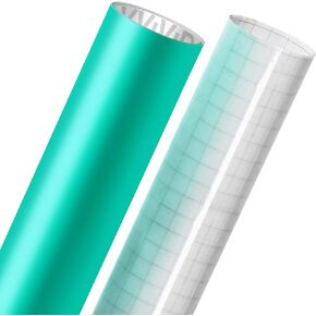 Vvivid Matte Flat Flat Finish Craft 12 "× 60" حزمة لفائف الفينيل مع 12 "× 12" ورقة نقل أوراكال (عنصران) (ميامي تيل)