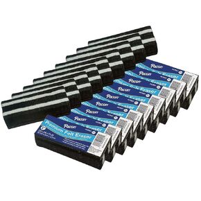 Pacon® Chalk & Whiteboard Eraser, Premium, 6 Black & White Felt Strips, Double-Stitched, Reinforced Backing, 5", Pack of 12