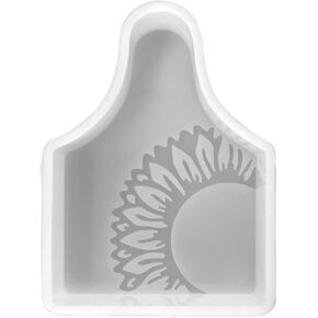 عباد الشمس بقرة الأذن العلامة السيليكون العفن | الحجم 4 "عريض × 3" طويل X 1 "Deep | عباد الشمس تصميم علامة أذن بقرة Sunfor