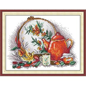 CaptainCrafts Cross Stitch Kits for Adults Counted Cross Stitch Unprinted Fabrics Needlework Craft Home Decor (Counted 14CT, Sunflower Bouquet)