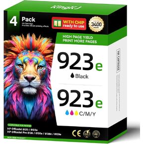 936e Ink Cartridges 4-Pack Replacement for HP 936 936e Ink Compatible for HP OfficeJet Pro 9125e 9135e 9110b 9128e 9130b Wide Format 9730e OfficeJet 9122e Printers Inkjet Printer Black and Color