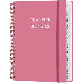 Planner 2025-2026 - مخطط أسبوعي وشهري من يوليو 2025 إلى يونيو 2026 ، جدول أعمال 2025 2026 مع الجيب الداخلي ، النطاق المرن ، 6.4 "× 8.5" ، وردي