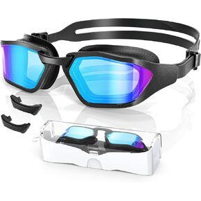 Greatever Sleek Swimming Goggles, UV400 Protection Swim Goggles,HD Wide View Goggles, Anti Fog No Leakage, Enhanced Comfort For Women Men Adults Teenagers