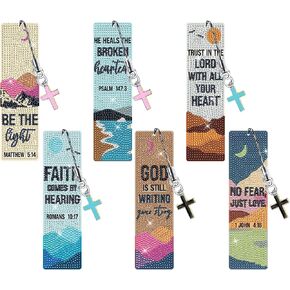 insyoho Christian Diamond Art Porkmarks Kit - مرجعية مرجعية DIY Diamond مع آيات الكتاب المقدس ، مرجعية دينية للبالغين من أجل اليومية للكتاب المقدس ، الإكسسوارات الصلاة والعبادة
