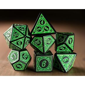 Lattice Victorian Design Steampunk Inspired - مجموعة من 7 RPG DICE | مثالي للأبراج المحصنة والتنين (D&D) ، Magic the Gathering (MTG) وألعاب لعب الأدوار الأخرى (RPG) ، 16 مم (أحمر)