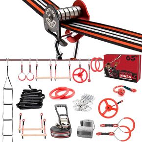 فوفانا نينجا ووريور عقبة دورة للأطفال مع Slider Pulley (65 'مع عجلة)