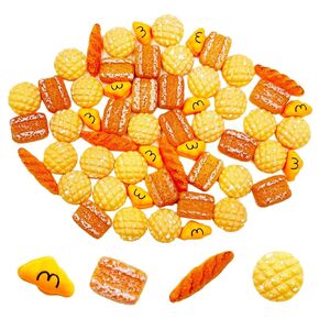 1:12 الخبز المزيف المصغر - 40pcs راتنج الخبز الخبز المصغر خبز باستري كعكة مصغرة البيت الإكسسوارات الإكسسوارات الخبز الاصطناعي لصالح DIY Craft Home Kitchen Decord Props