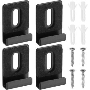 uxcell 4Pcs Metal Mirror Holder Clips, Mirror Hangers Hardware Kit with Screws & Rubber Pads Large Size for Wall Mounting Frameless Mirrors, Wall Tile, Billboards Display, Silver in Kuwait
