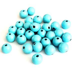 100 Pcs 20mm Green Wooden Beads, Unfinished Round Bulk Spacer Wood Beads for DIY Crafts, Garlands Farmhouse Decor, Jewelry Bracelet Necklace Making, Christmas Holiday Decoration