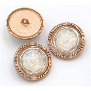 5 PCS أزرار الديكور الرجعية أزرار جولة معدنية ملحقات خياطة الملابس DIY (Golden-1،22mm)
