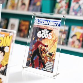 2-Pack Clear Acrylic Comic Book Display Case & Wall Frame Set – 10.2x6.7in Tabletop/Wall-Mounted Storage for Comics, High Clarity Comic Book Frames