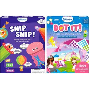 Skillmatics Snip ، Snip & Dot It Unicorns & Princesses حزمة ، هدايا للأطفال الصغار ، الفتيات والفتيان الذين تتراوح أعمارهم بين 3 ، 4 ، 5 ، 6 ، 7