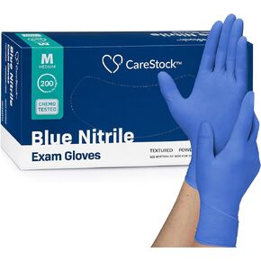 Blue Nitrile Exam Gloves [200 Count] Disposable, Powder-Free, Latex-Free, Food Safe, Medical Grade, Chemical Resistant, Small in Kuwait