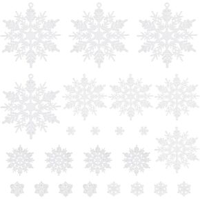 Sunnyclue 96pcs 6 أنماط سحر ثلج Snowflake Christmas Cabochons بلاستيك بلاستيك أبيض فلاتباك الشتاء الثلجعان الثلج السحر الكبير كابوشون زخرفة لصنع إكسسوارات مجوهرات ديكور ديكور.