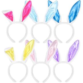 6pcs Easter Bunny Ears عصابة لطيف لطيف أفخم الرأس الربعة أرنب الأذن Birls Birls Build Compan