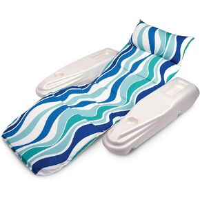 حمام سباحة المسبح في حمام السباحة القابل للتعديل صالة Chaise العائمة ، Rio Sun ، التيارات الزرقاء ، مقاس واحد