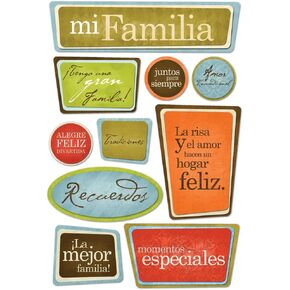 Karen Foster Design Acid and Lignin Free Scrapbooking Sticker Sheet, Spanish Family