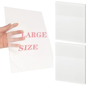 100 Sheets 8.5 x 11 Inch Transparent Sticky Notes, Extra Large Clear Self Sticky Notes, 2 Pads Notes Waterproof Jumbo Translucent Paper, Office Supply