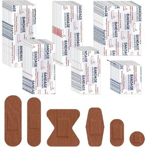 150 Pcs 6 Sizes Skin Tone Shade Fabric Bandages Adhesive Bandages Flexible Skin Tone Bandages Variety Pack for Kids and Adults Protect Cuts Scrapes Scratches Inclusivity and Diversity