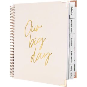 Wedding Planner Book and Organizer Comprehensive Wedding Planner Book with 5 Tabbed Sections Inner Pockets Engagement Gift Wedding Detailed Notebook for Newly Engaged Couples, 11.4 x 9 In