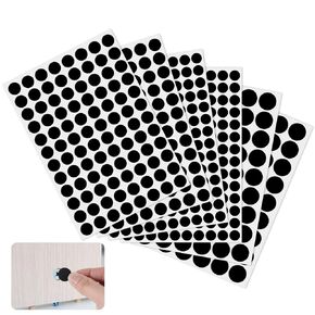 cobee 6 Sheets White Screw Covers, Circular Point Screw Hole Covers Screw Hole Filler, Screw Covers Caps Scrapbook Stickers Wood Stickers for Wood Cabinet Shelf Furniture Screw(White)