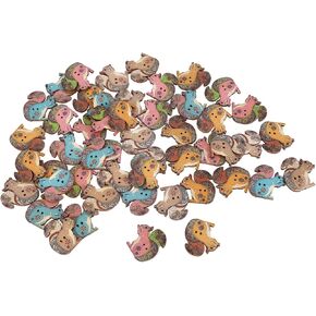 أزرار لطيفة الأزرار الحرفية الاصطناعية طولها 3 سم للملابس (الحيوانات 100pcs)