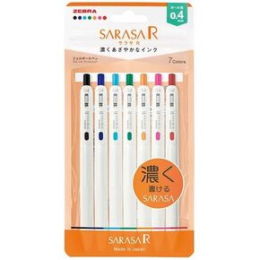 Zebra Gel Ballpoint Pen Sarasa R 0.4mm 7 Colors Set N JJS29-R1-7C-N