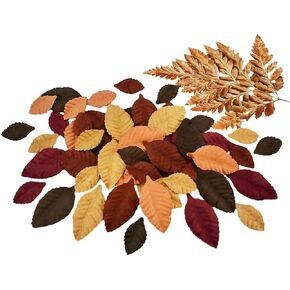 Leaves Roses Flower Mulberry Paper Crafts Leaves Artificial Flowers Leaf Cut Out Paper for Scrapbooking Wedding Doll House Supplies Card. (White)