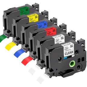 6 Pack Tze-231 P Touch Label Tape متوافق مع Brother P-Touch TZ231 Tze231 12mm 0.47 بوصة شريط Tze أبيض TZ ، أسود على أبيض ، لأخ PT-H110 PTH110BP PT-H200BP صانع الملصقات