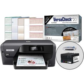 VersaCheck HP OfficeJet Pro 8210 MXE MICR Check Printer X1 Platinum Check Printing Software Bundle, Black