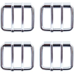 4 Pieces 40mm Replacement Roller Belt Buckle,1½ Inch Double Pin DIY Leathercraft Hardware Garment Army Belt Buckle