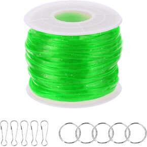 PATIKIL Lanyard String Kit, PVC Glitters Plastic Lacing Cord Gimp String, DIY Crafts, Bracelets, Keychains, Bright Blue
