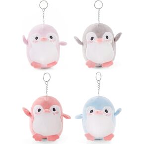 ZODIFEVI 1 Pcs Lovely Penguin Animal Stuffed Doll Plush Toy Keychain Key Holder Bag Pendant Party Favor Gifts Toys For Boys Girls Kids Random Color