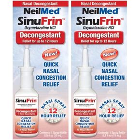 NeilMed Sinufrin Decongestant Relief Spray, (Packaging May Vary), 0.5 Fl Oz (Pack of 2)