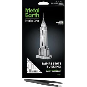 سلسلة Metal Earth Premium Series Empire State Building 3D Metal Model Kit Bundle مع ملاقط السحر