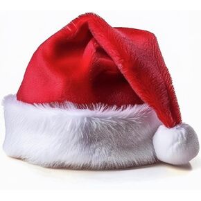 HAT Red and White Santa Pet Hat - 8 "× 7" (عدد واحد) - ملحق أزياء صغير مثالي/صغير لحفلة عيد الميلاد صديقك الفروي الخاص بك