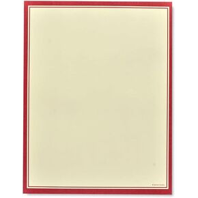 Gartner Studios Red Border Stationery Paper, Office Supplies, 90 GSM Paper, 8.5" x 11", with Envelopes, 200 Count