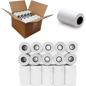 BuyRegisterRolls 2 1/4 بوصة × 55 قدم لفة ورقة استلام لآلة بطاقة ائتمان مربعة جديدة (50 GSM Paper Sinimness 200 Rolls)