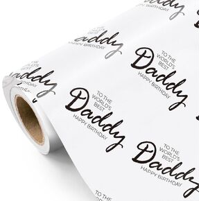 ملف تعريف عيد ميلاد Wrapaholic لأبي - لفة صغيرة - 17 بوصة × 16.5 قدم - لأفضل تصميم عيد ميلاد سعيد لأبي مثالي لعيد الميلاد ، والحفلة ، والعطلة