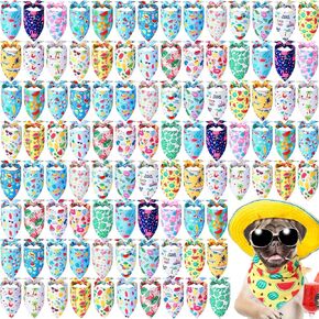 Sweetude 100 Pieces Dog Bandanas Bulk, Bandanas for Dogs Pet Triangle Scarf, Puppy Dog Kerchief Bibs for Medium Small Pets Costume Accessories (31.5 x 21.65 x 21.6 Inch)