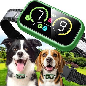 Bark Collar, Dog Bark Collar for Large Medium Small Dogs, Smart Barking Collar, Effective Anti Bark Collars for Dogs, Automatic Bark Collar Adjustable Beep Vibration Modes & 7 Sensitivity Green